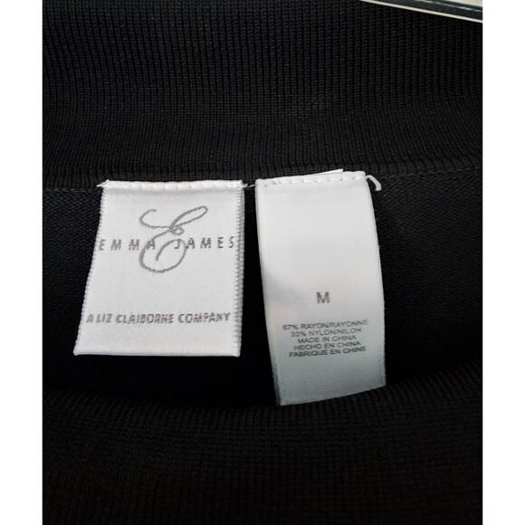 EMMA JAMES-Black-Beaded-Knit-Pullover-Cowl Neck-SIZE M-NWT - Picture 9 of 12